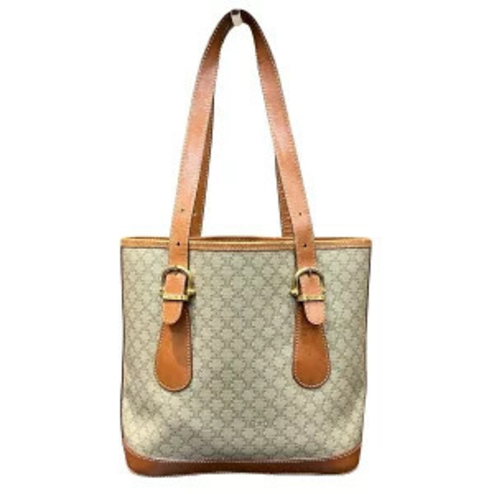 Celine Macadam Tote Leather Bag Brown